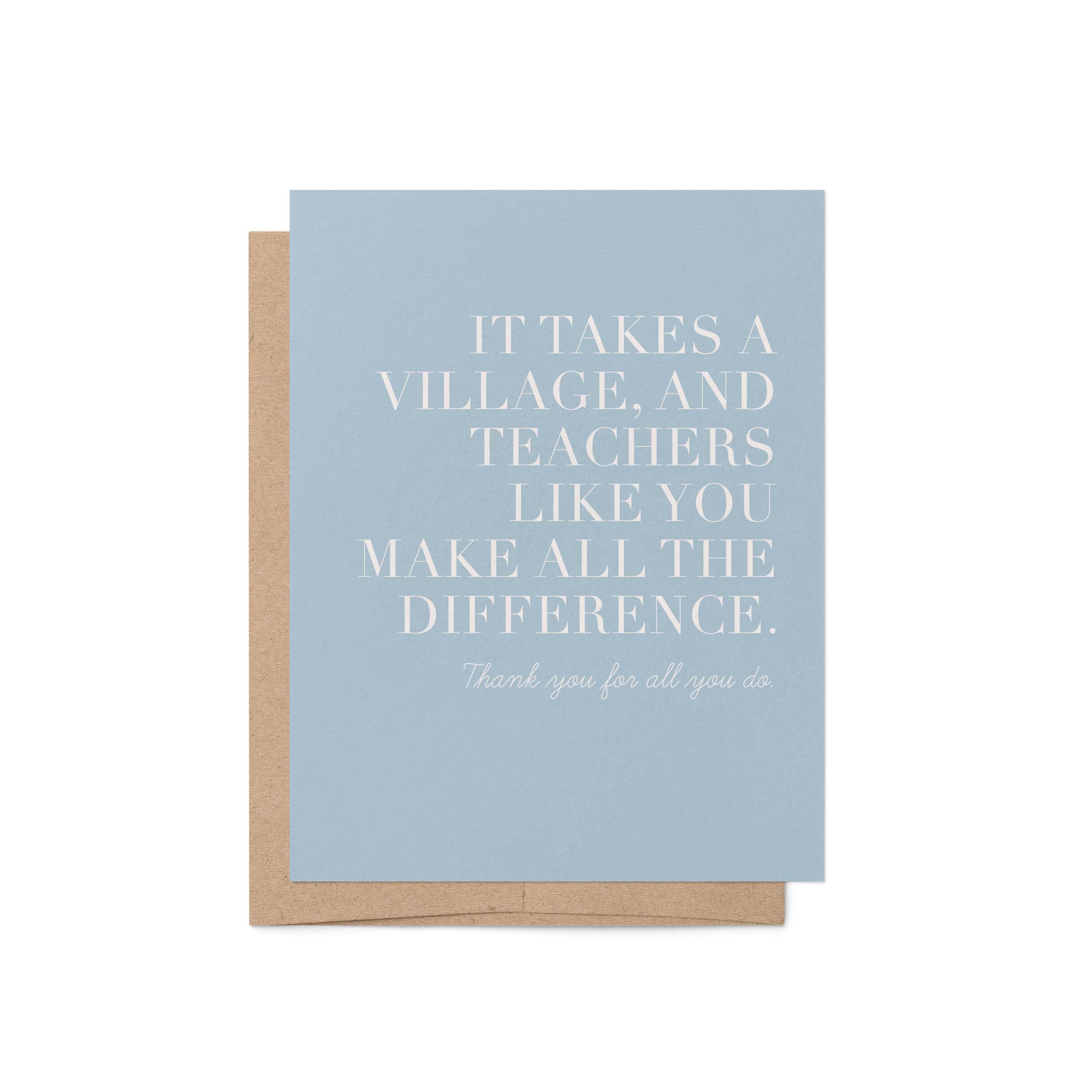 Blú Rose - Wholesale Teacher/Back-to-School Card - Teacher Appreciation Card - It Takes a Village Thank You4