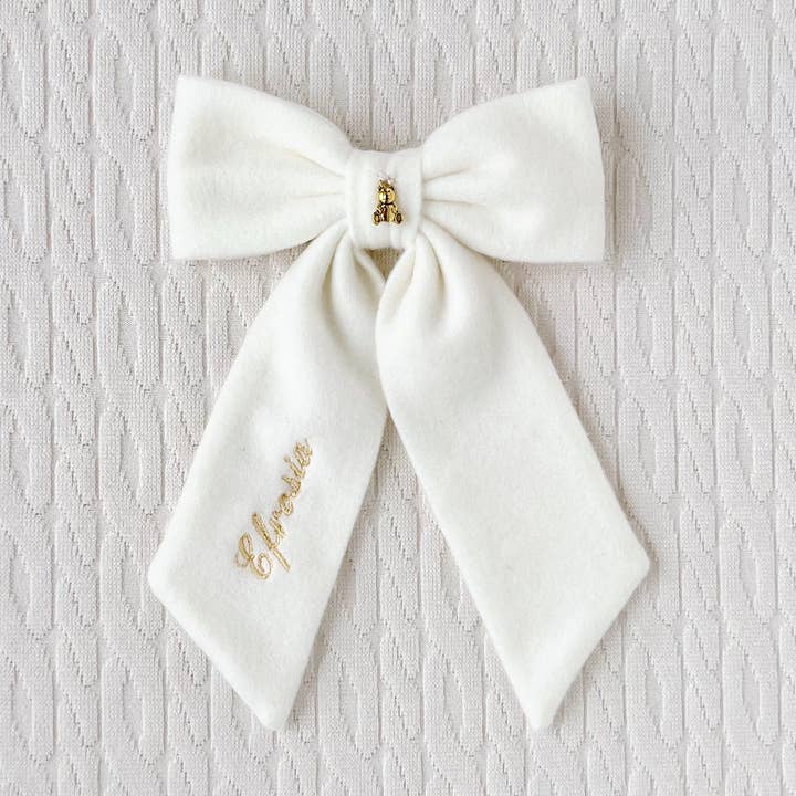 "The Golden Teddy" Personalized Sailor Bow for wholesale by Bebe Theory