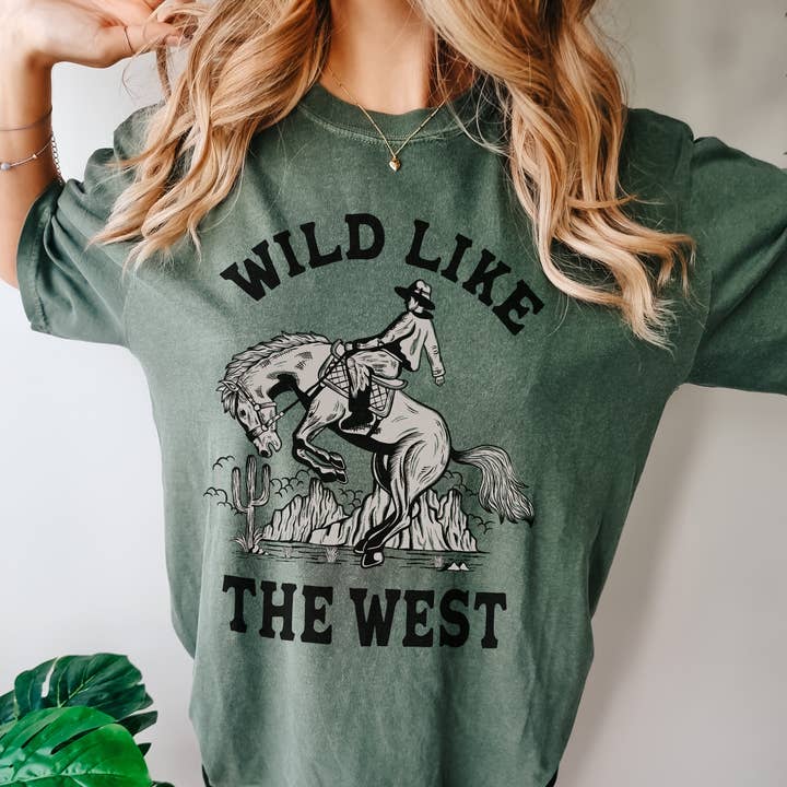 Wild Like The West Western Graphic Tee for wholesale by Alley & Rae