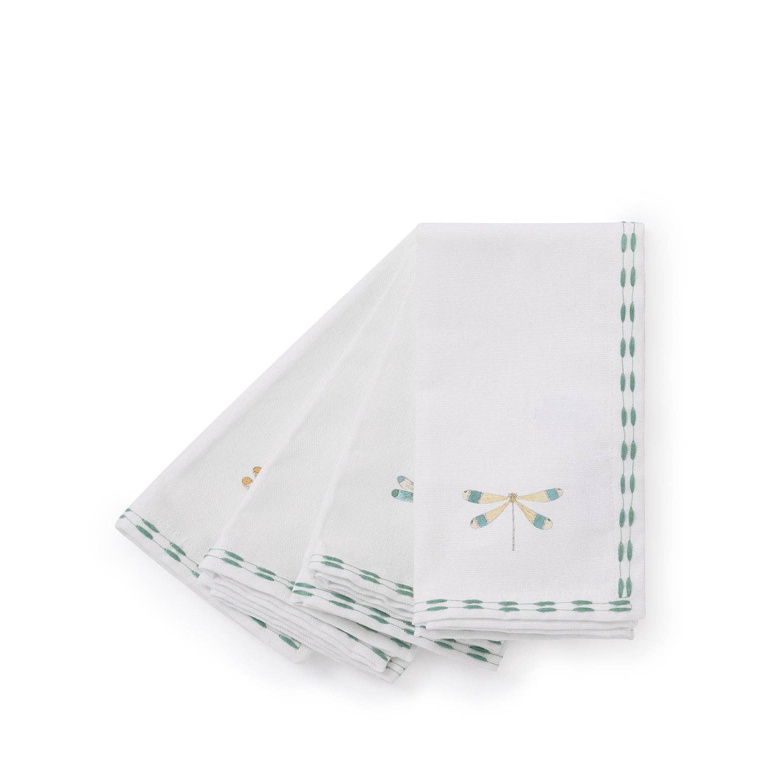 Sophie Allport - Wholesale Dinner & Cloth Napkin - Watercolour Dragonfly Embroidered Napkins (Set of 4)3