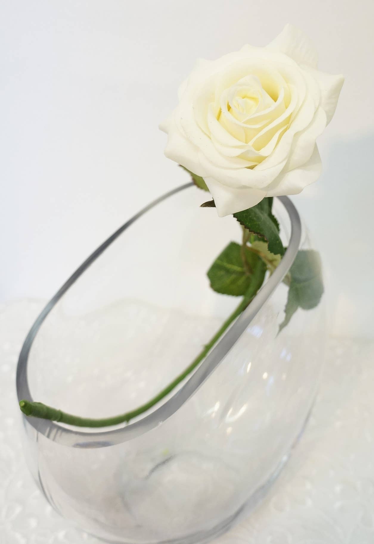 Sweet Home Deco – wholesale Artificial flowers – 17'' Real Touch Rose Artificial Single Spray White1