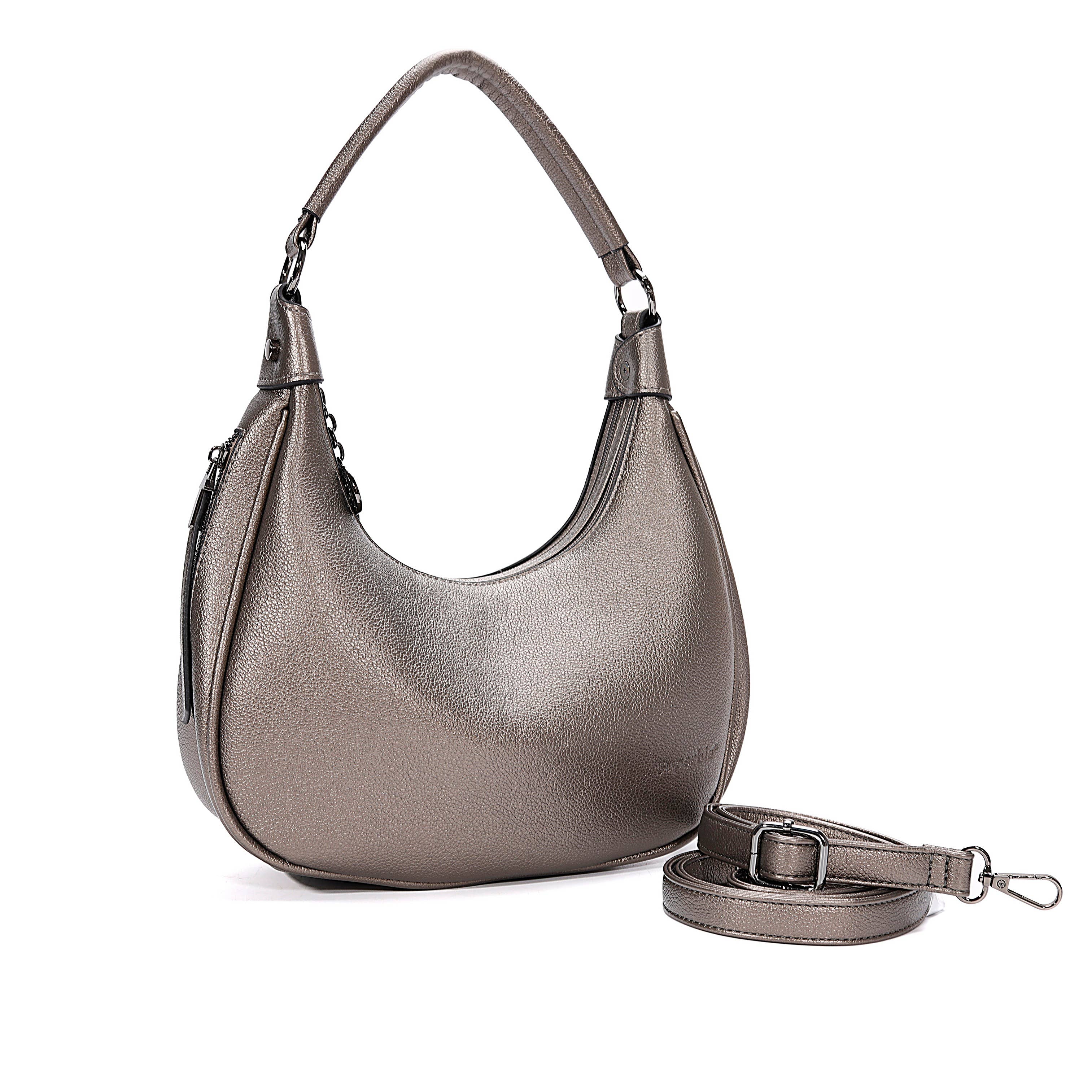 Superbia – wholesale Shoulder bag – women's – Superbia Soft Double Zipper Shoulder Bag Hobo Bag-9147 4