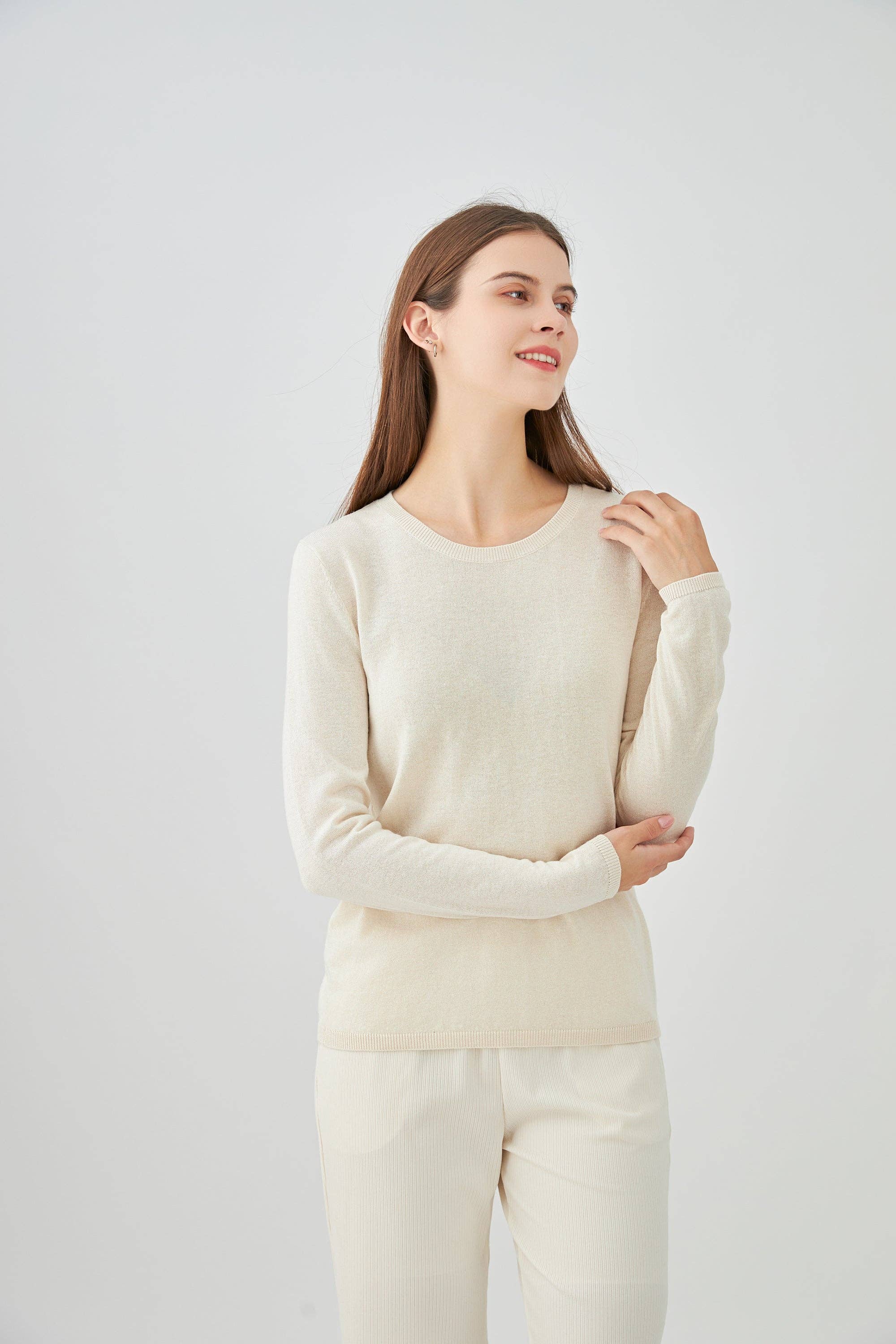 jw.atelier - Wholesale Knit Sweater - Women's - Round neck sweater in silk and cashmere5