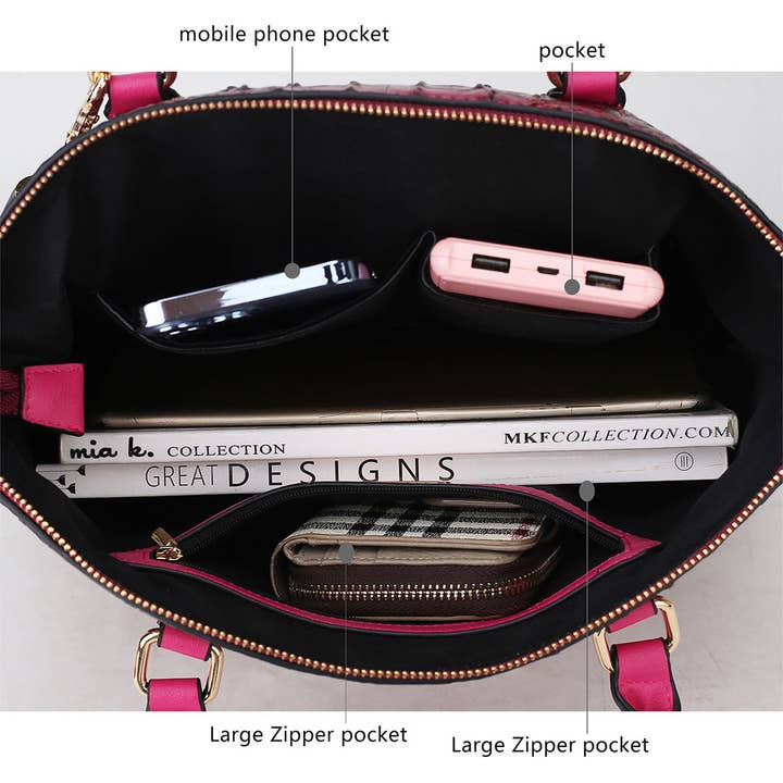 MKF Collection - Wholesale Tote Bag - Women's - Autumn Crocodile Skin Tote Bag with Wallet by Mia k16