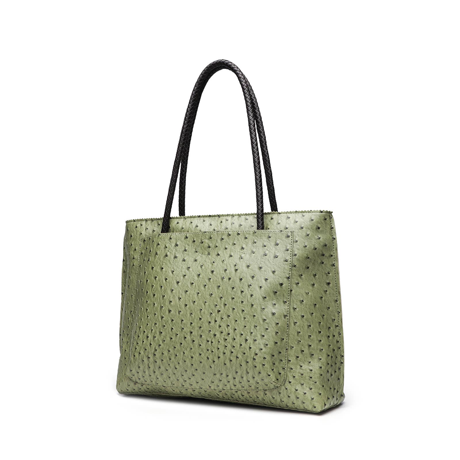 22 Tote - Wholesale Tote Bag - Women's - Deluxe Ostrich Tote Bag with Braided Handles & Multi-Pockets17