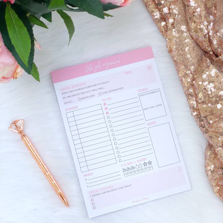 A5 Daily 'Let's Get Organised' Desk Pad Planner for wholesale by Project Plan