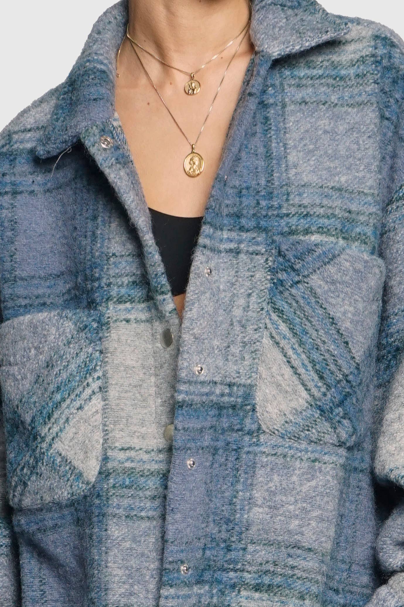 Sans Souci - Vente Chemise à col boutonné – femme - CHEMISE À CARREAUX BOUTON-PRESSION7