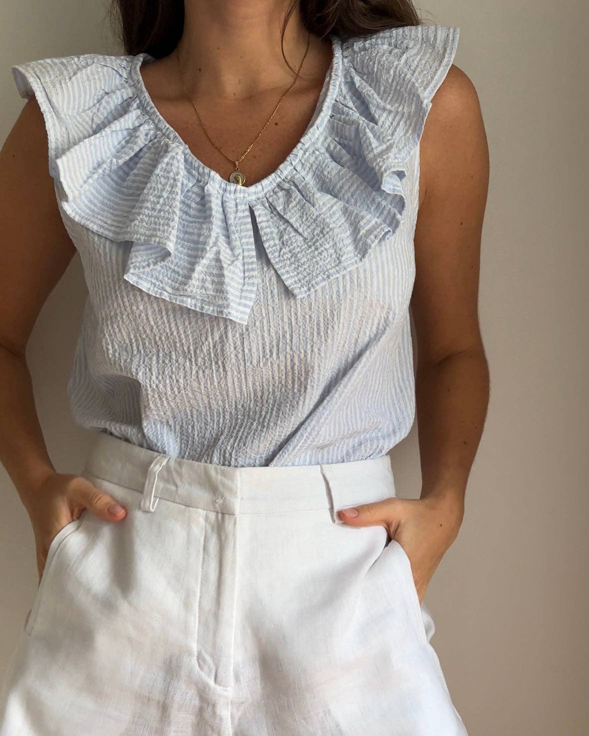 Ljusblå Elle Blus för wholesale på Faire3