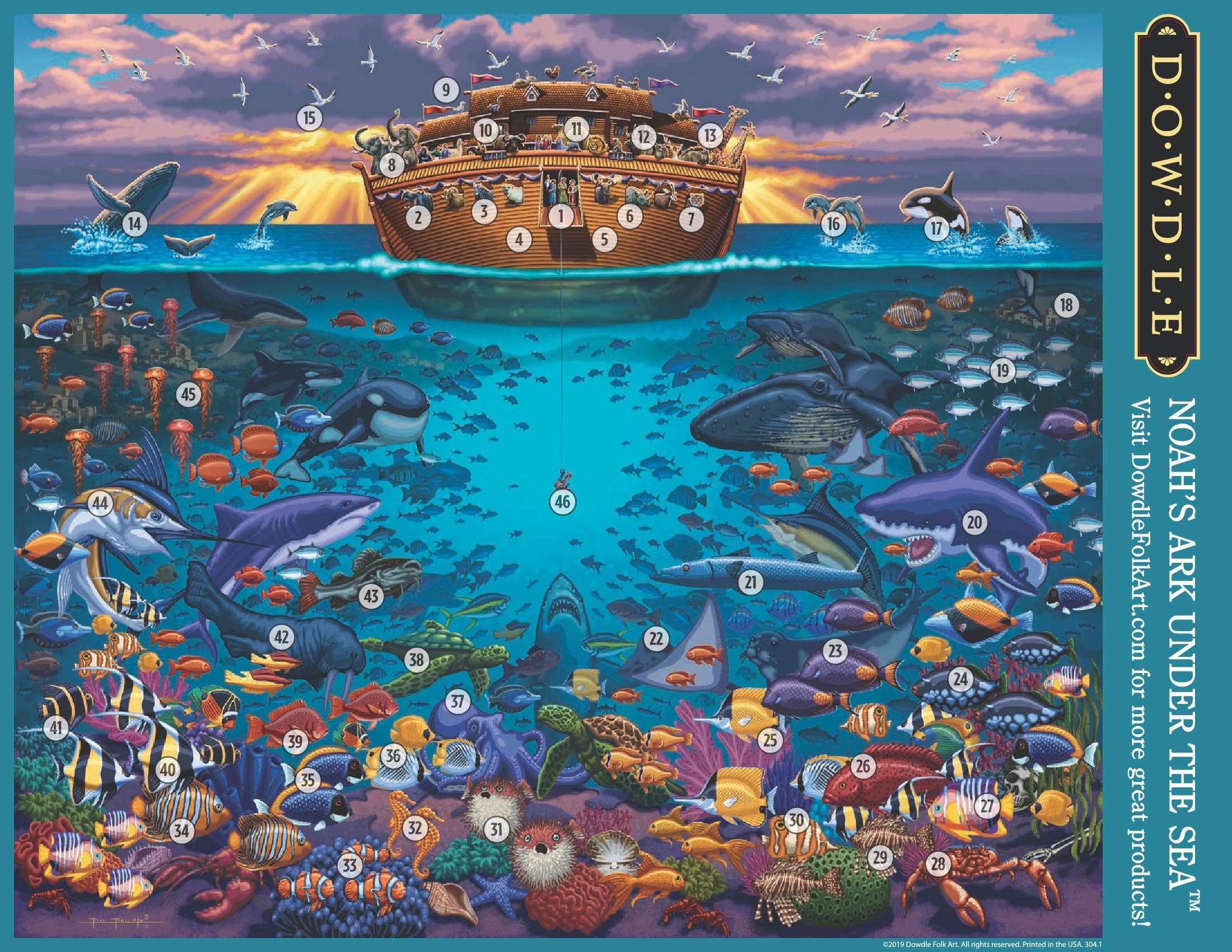 Boardwalk Puzzle Company - Wholesale Puzzle - Adult - Noah's Ark Under the Sea - 1000 Piece2