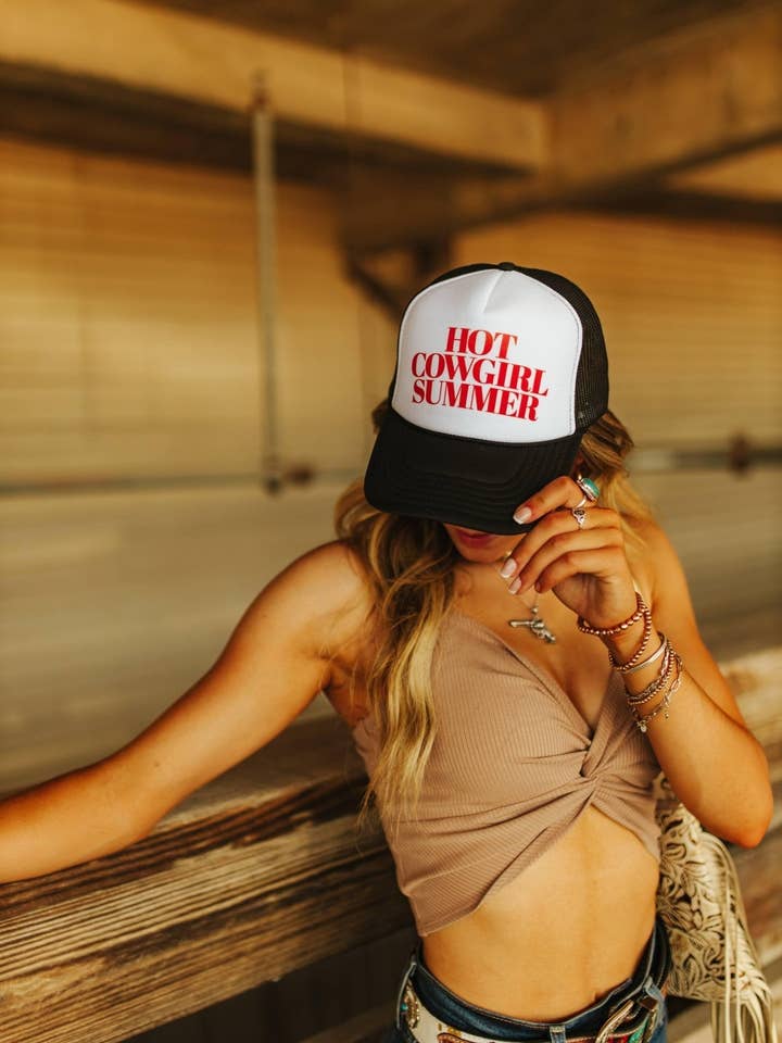 Hot Cowgirl Summer Trucker Hat for wholesale by Wild Junkie
