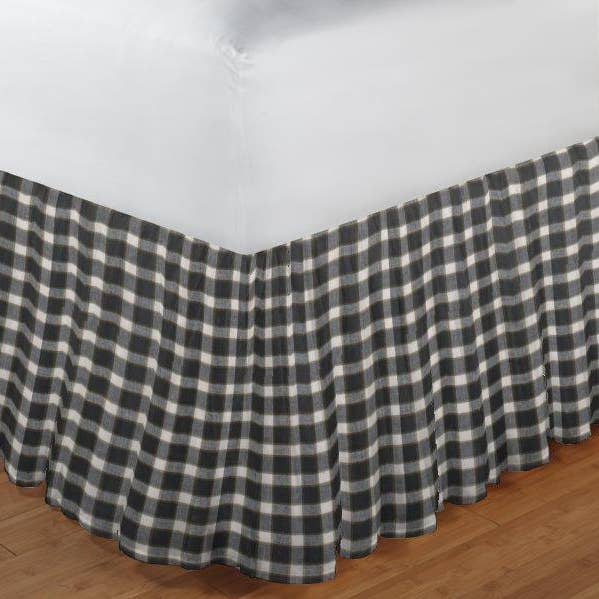 Jupe de lit à carreaux noir et blanc Buffalo King 198 cm x 203 cm - Retombée 46 cm pour la vente par Patch Magic