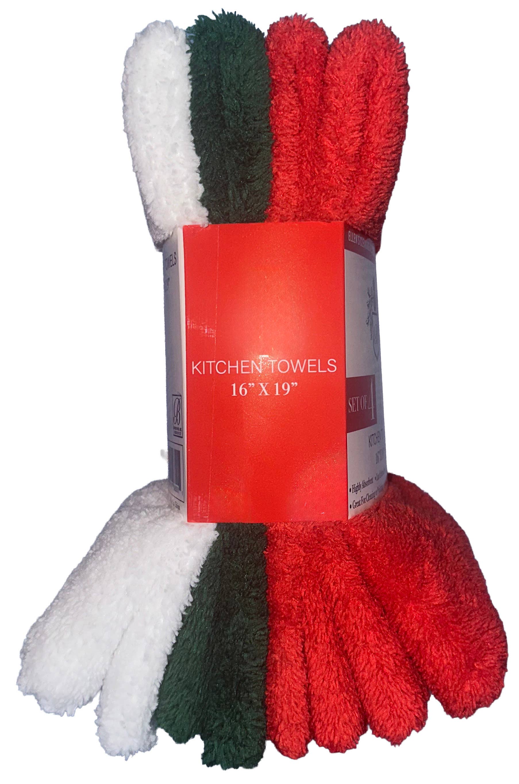 Broder MFG. INC. - Vente Torchons - Torchons de cuisine en microfibre de Noël – Lot de 4 (40 cm x 48 cm)2