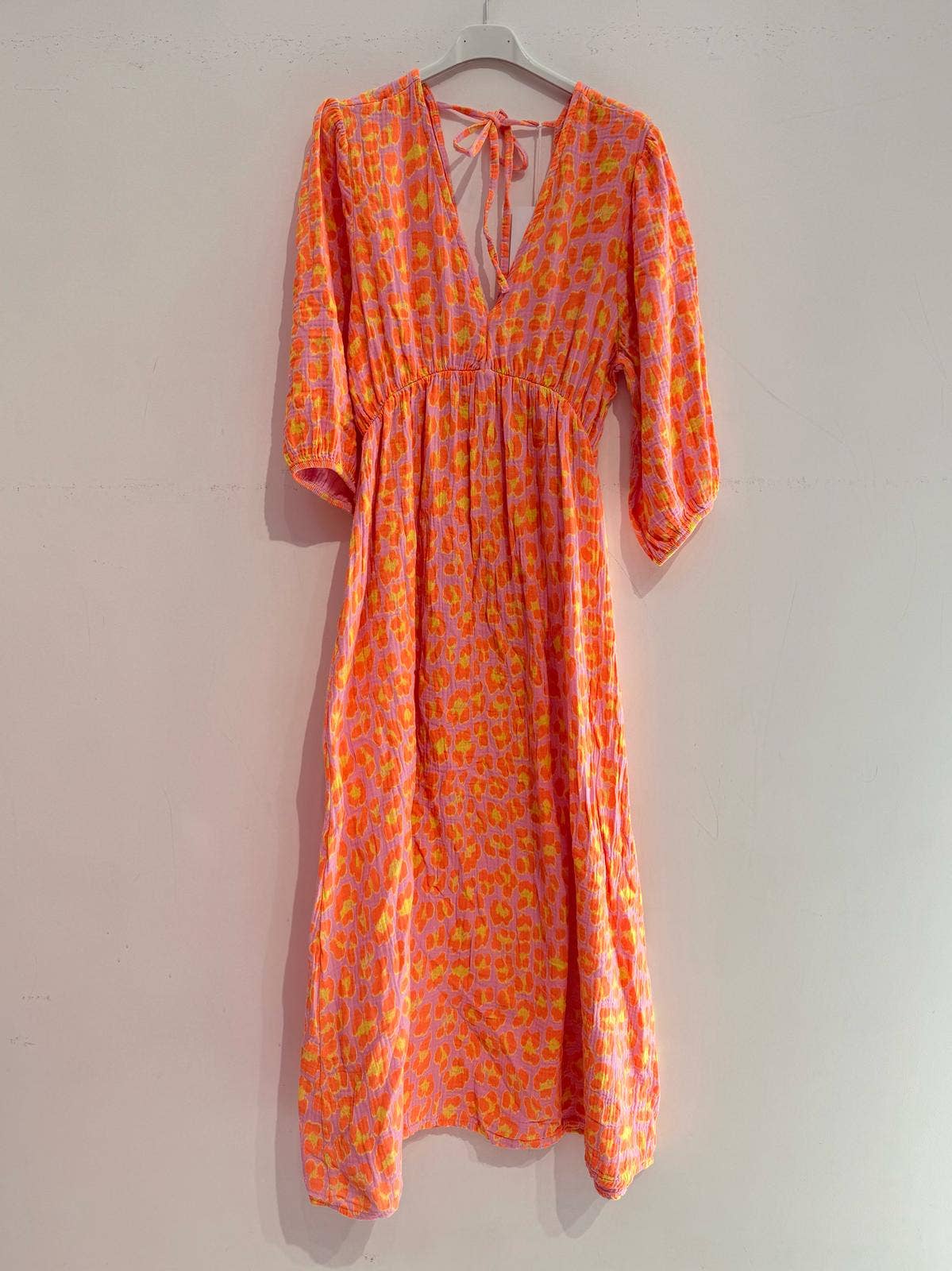 NOELINE - Vente Robe – femme - Robe en gaze de coton 2394-GROS LEOPARD5