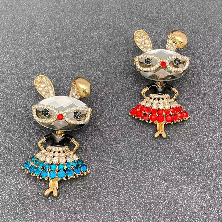 Mio Queena - Vendita all'ingrosso Spille - Spilla Creativa a Forma di Coniglio con Strass2