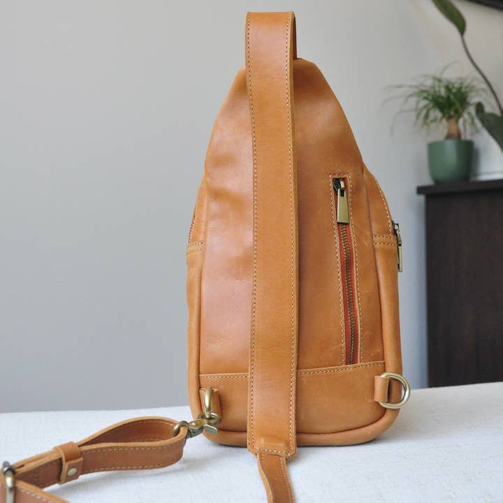 Zelaki Leather Company - Vente Sac à bandoulière – unisexe - Sac à bandoulière Addis/Écharpe à bandoulière unisexe/Sac à dos à bandoulière7