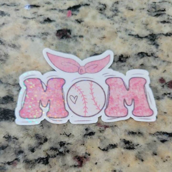 Baseball Mama Aufkleber, Süßer Baseball Mama Aufkleber, wasserdichter Aufkleber für den Großhandel von Dashmonograms