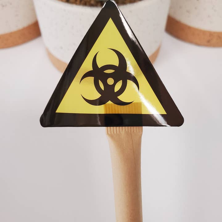 Fig Tree Works - Wholesale Sticker - Biohazard Warning Clear Vinyl Sticker2