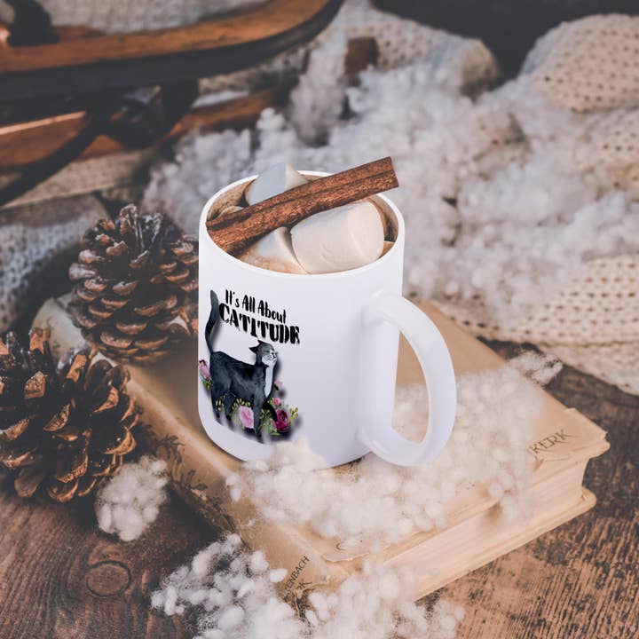 3dRose - Wholesale Coffee Mug - 3dRose, Strutting Cat with Catitude in flower rose garden, Mug11