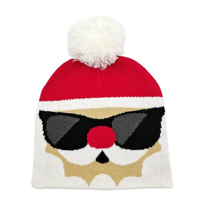 Sensibling Corp. - Wholesale Beanie - Women's - Sunglasses Santa Claus Pom Pom Beanie Hat2