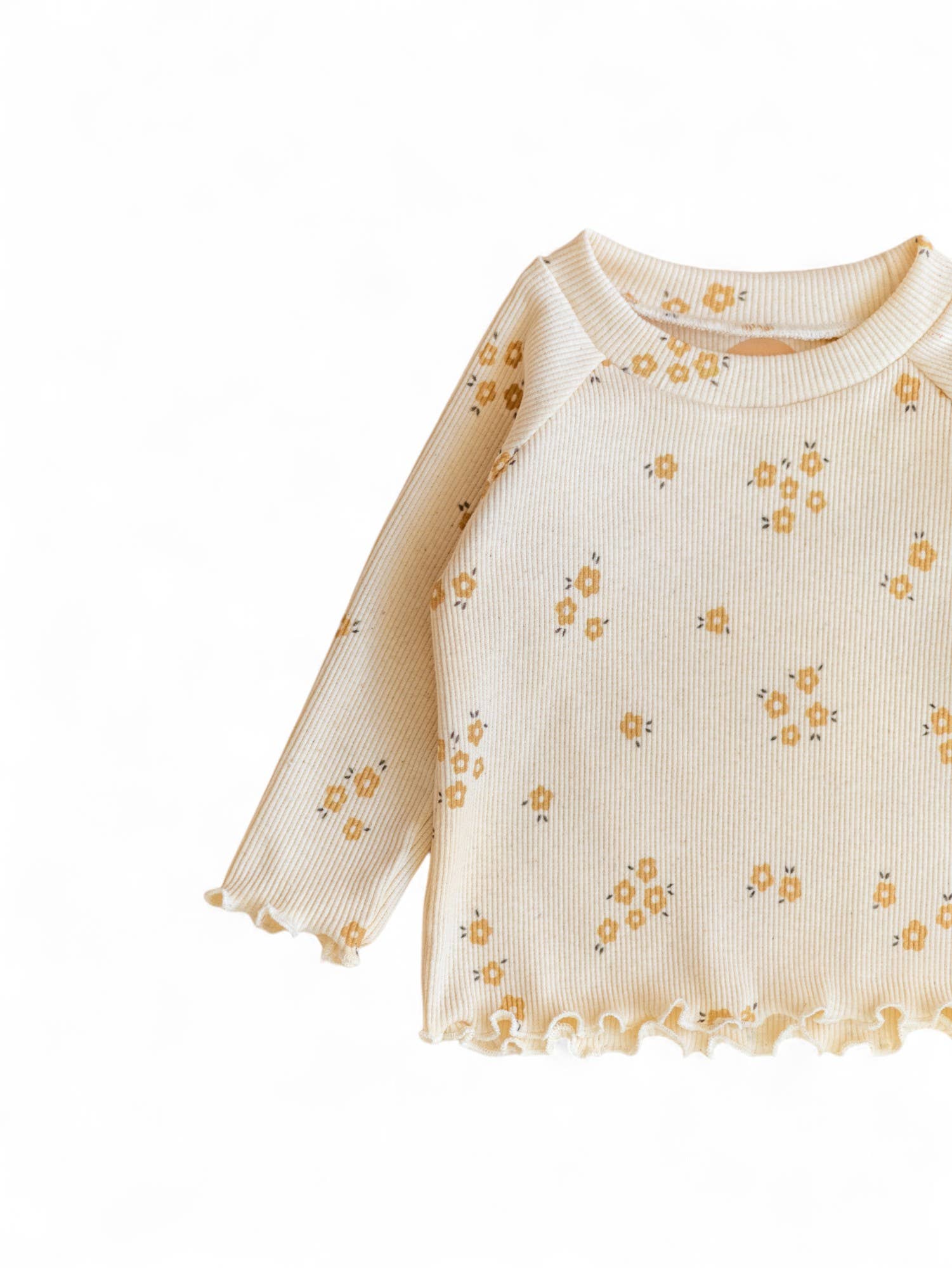 PETITE EvelinaApparel - Wholesale T-Shirt - Kids - Long Sleeve Tee/ Natural Tiny Flowers2