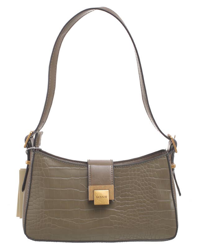 Bessie London - Wholesale Crossbody Bag - Women's - CROC BAGUETTE BAG7