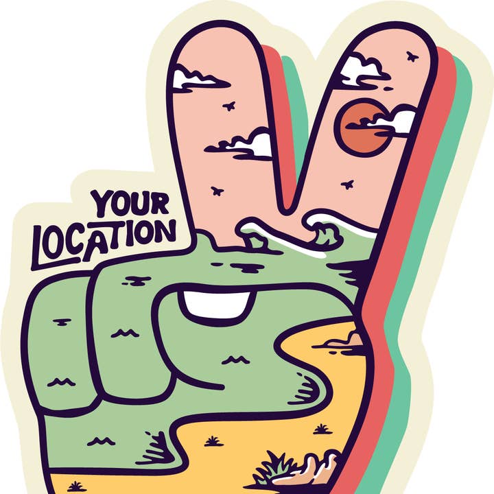 Autocollant Peace Beach | Coucher de soleil pour la vente par Nature Bound Co