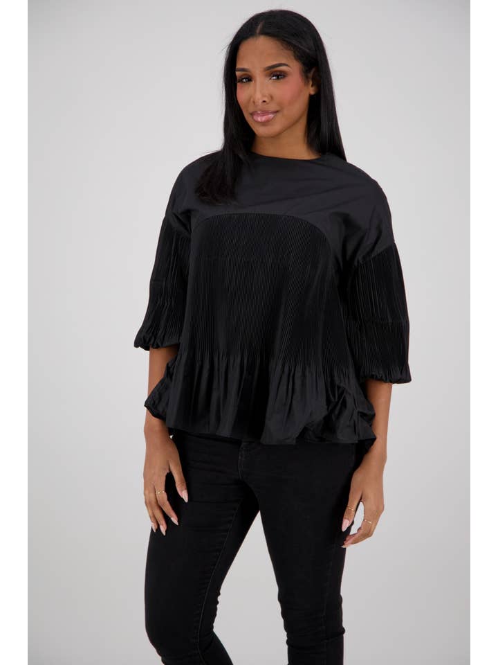 Advance Apparels - Wholesale Blouse - Women's - Back-Zip Accordion Top SW-59721
