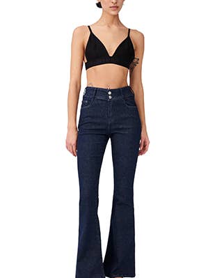 Flared High Rise Denim Pants for wholesale by ITEM m6