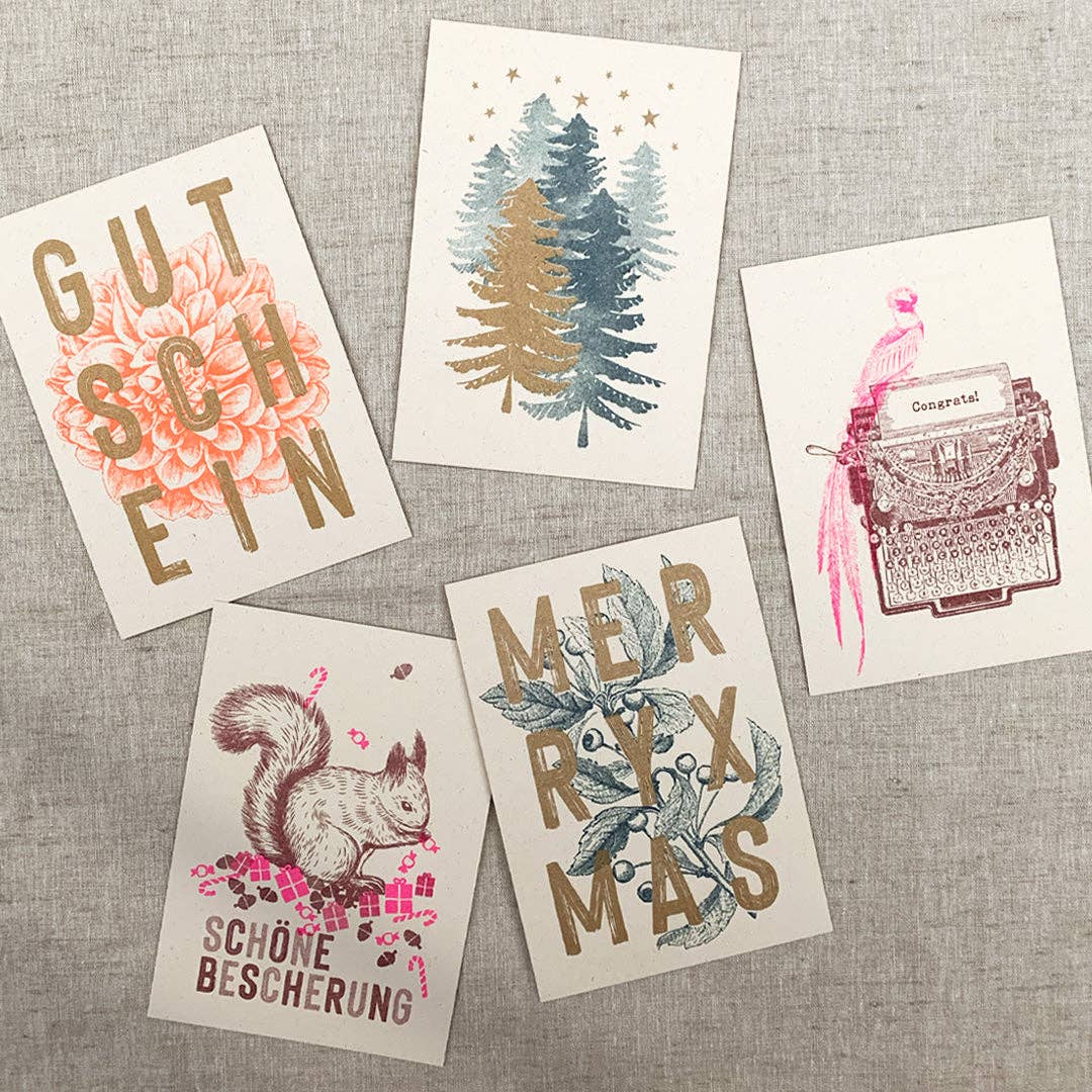 Togethery - Wholesale Christmas Card - Postcard/Typo/Merry Xmas/Teal2