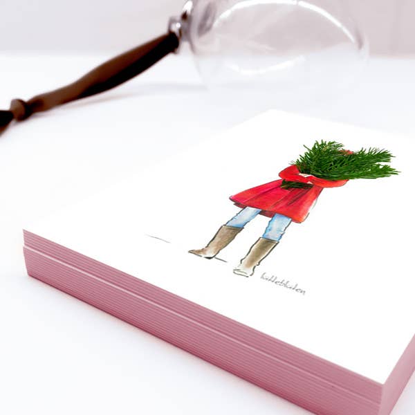 Lütteblüten – Engroshandel Julekort – Julekort med juletræsgren og kuvert2