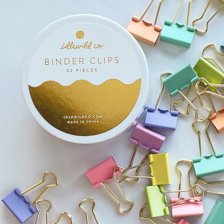 Idlewild Co. - Wholesale Binderclip - Pastel Rainbow Binder Clips