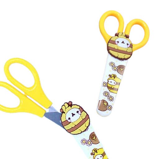 K-Wonderland - Wholesale Scissors - Molang Mascot Scissors with Safety Cover Cap 9