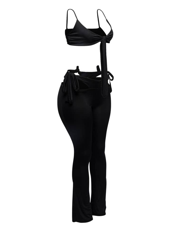 K Too - Wholesale Top & Pant Set (NOT Loungewear) - Women's - Bow detailed cut-out sexy pants top