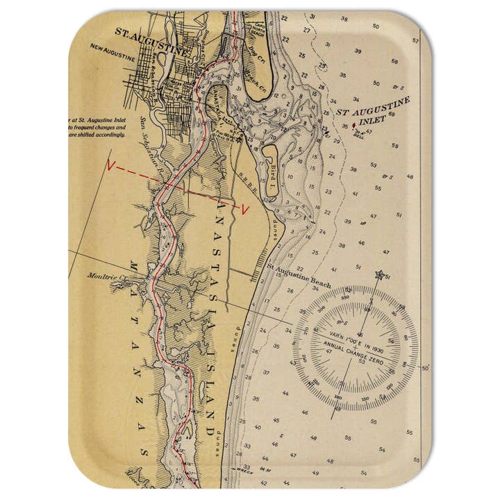 Trays4Us - Wholesale Serving Tray - Custom Vintage Nautical Map Decorative Tray- Any US Location9