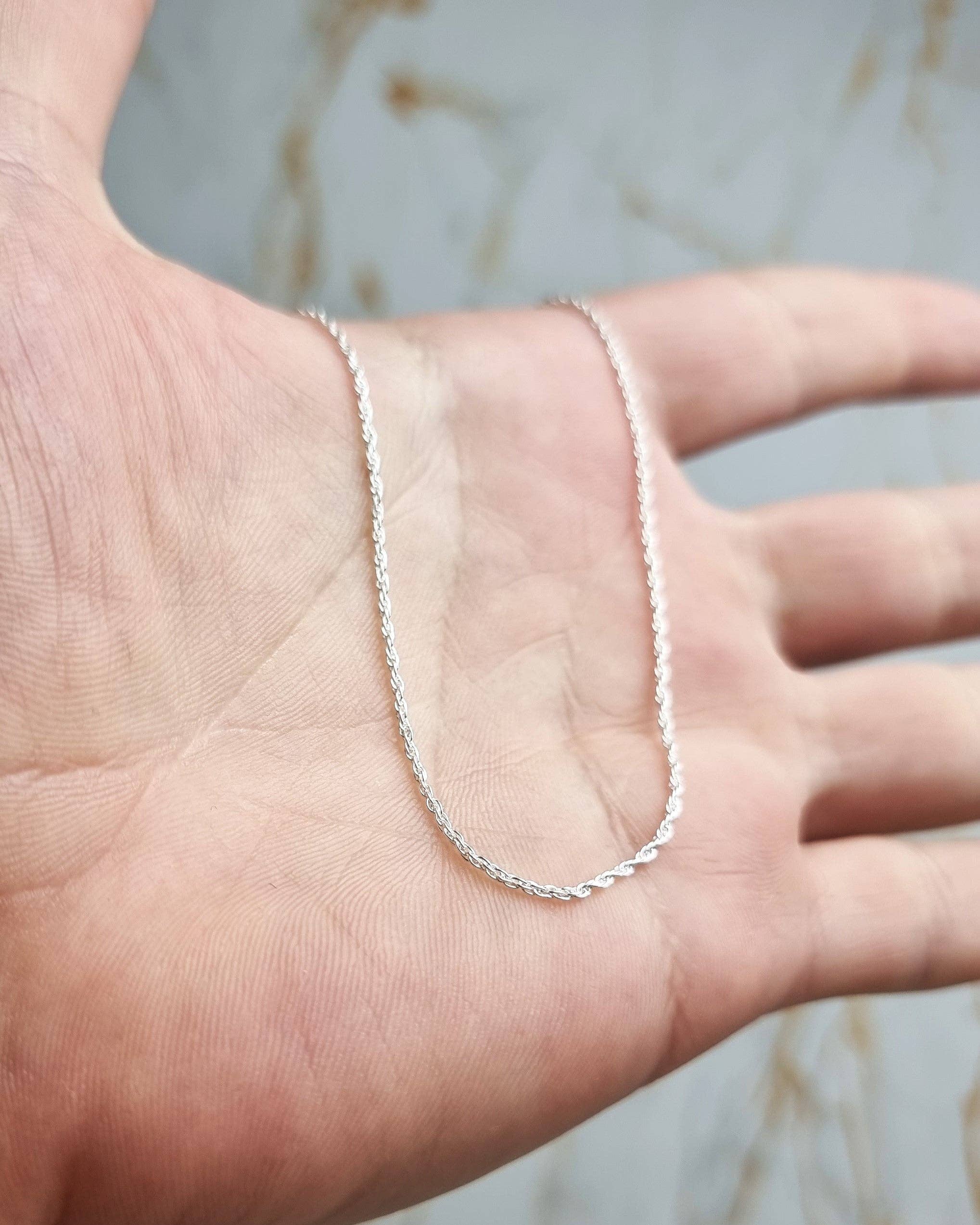 SilverAmber Jewellery - Vendita all'ingrosso Collane a catena e maglie - Made in Italy - Catena a corda in argento sterling 925 da 1,7 MM con rivestimento anti-ossidazione - GCH0131