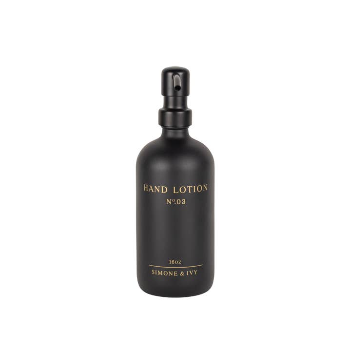 Distributeur de lotion pour les mains - noir pour la vente par Simone & Ivy