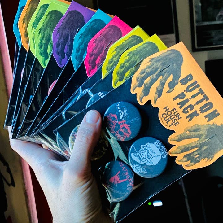 Button Packs! for wholesale by Funhouse Cult
