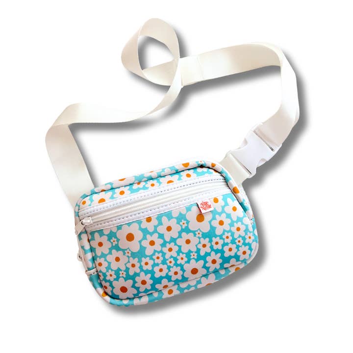 Crossbody Bag - Blue Daisy - Purse - Belt Bag for wholesale by Elle Nicole