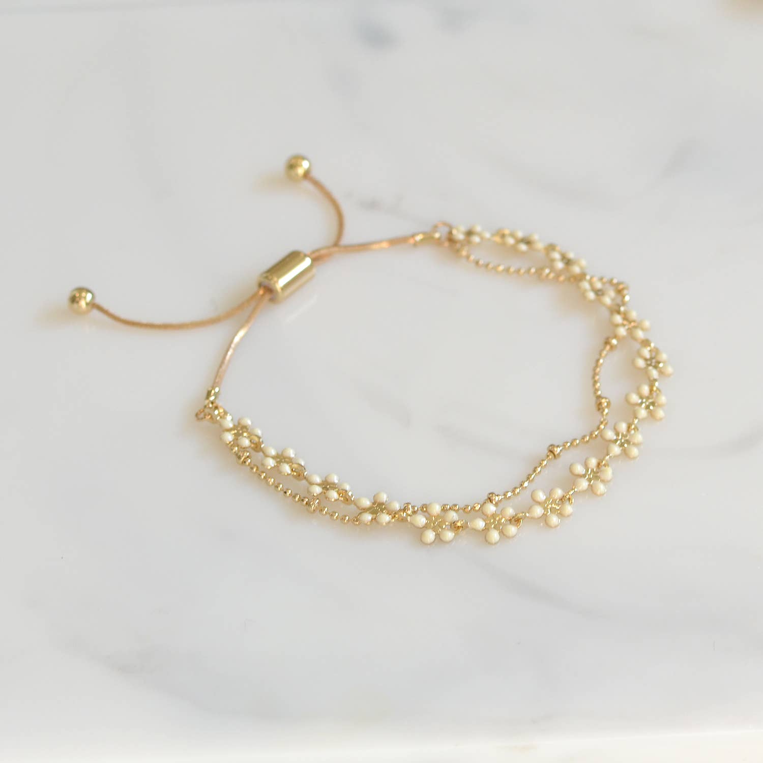 StarryNYC - Wholesale Schakelarmband - Verstelbare kettingarmbanden met gekleurde epoxyemaille bloemen1