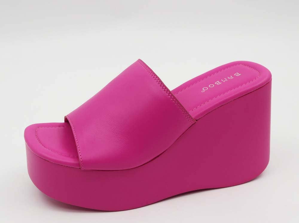 Mars Sky Shoes Wholesale - Vente Chaussures compensées – femme - Bamboo PLUS-01 Sandales à enfiler compensées épaisses pour femmes-12 paires-19,35/paire3