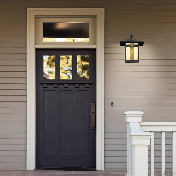 River of Goods - Wholesale Outdoor/Lawn Light - 11.75"H Louis Green Stained Glass Outdoor Light Fixture4