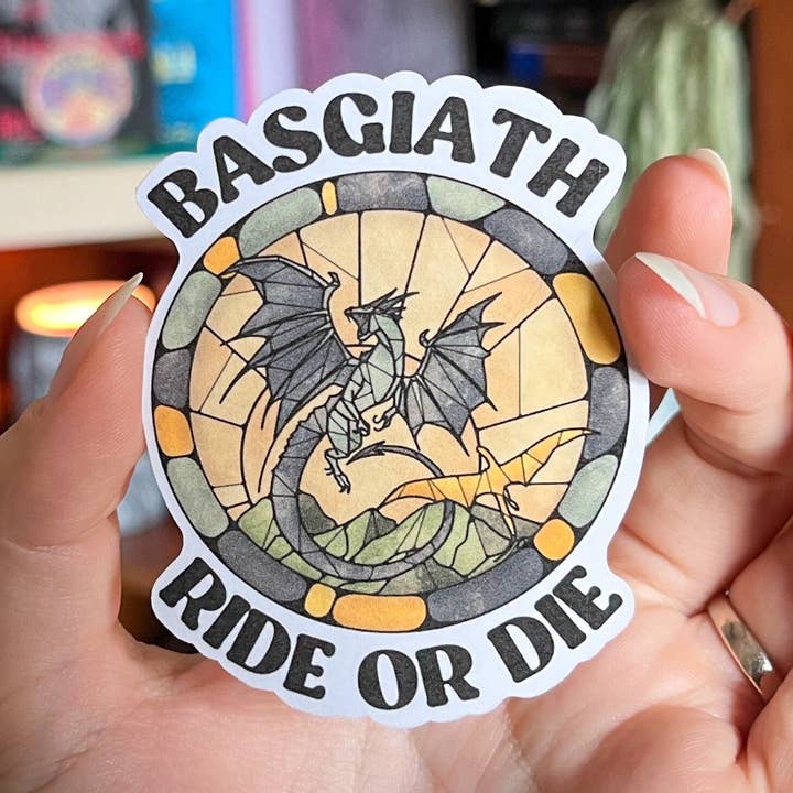 Basgiath Ride or Die - 3" Kindle Sticker for wholesale by Well Read Babes