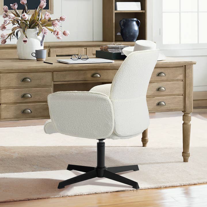 39F Inc. - Wholesale Chair - THOMASINA Relax Swivel Accent Chair/Office Chair-White6