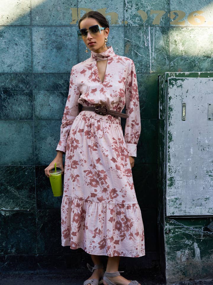 Forcast Women's Lesley Tiered Floral Dress for wholesale by Forcast