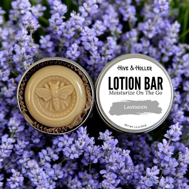 Lavender Solid Lotion Bar for wholesale by Hive and Holler