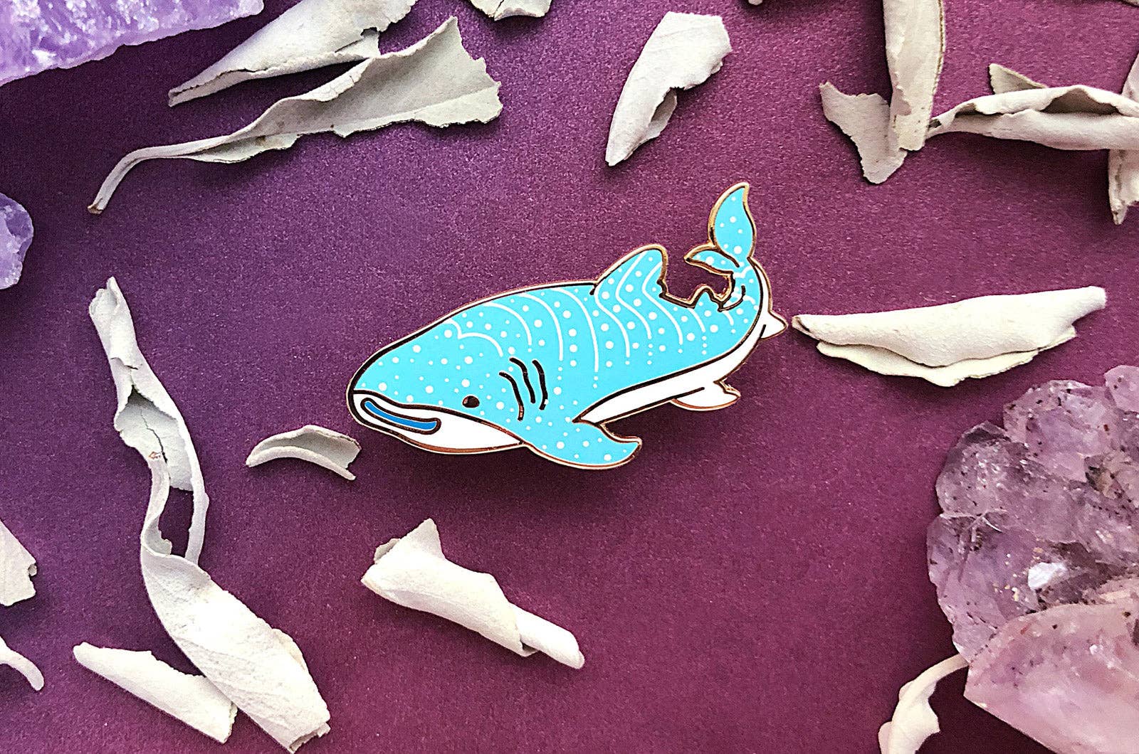 Alum and Ink - Wholesale Lapel Pin/Button - Happy Whale Shark Pin5