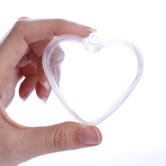 Factory Direct Craft – wholesale Ornament set – 60mm (2.36 in) Clear Acrylic Fillable Heart Ornament 5