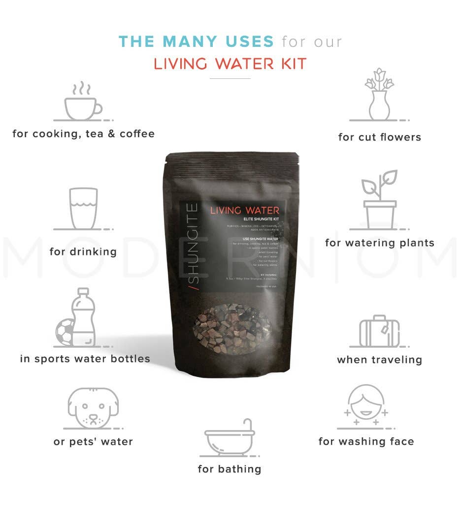 Modern ŌM - Vente Accessoire de méditation - Kit d'eau vivante avec Shungite Elite5