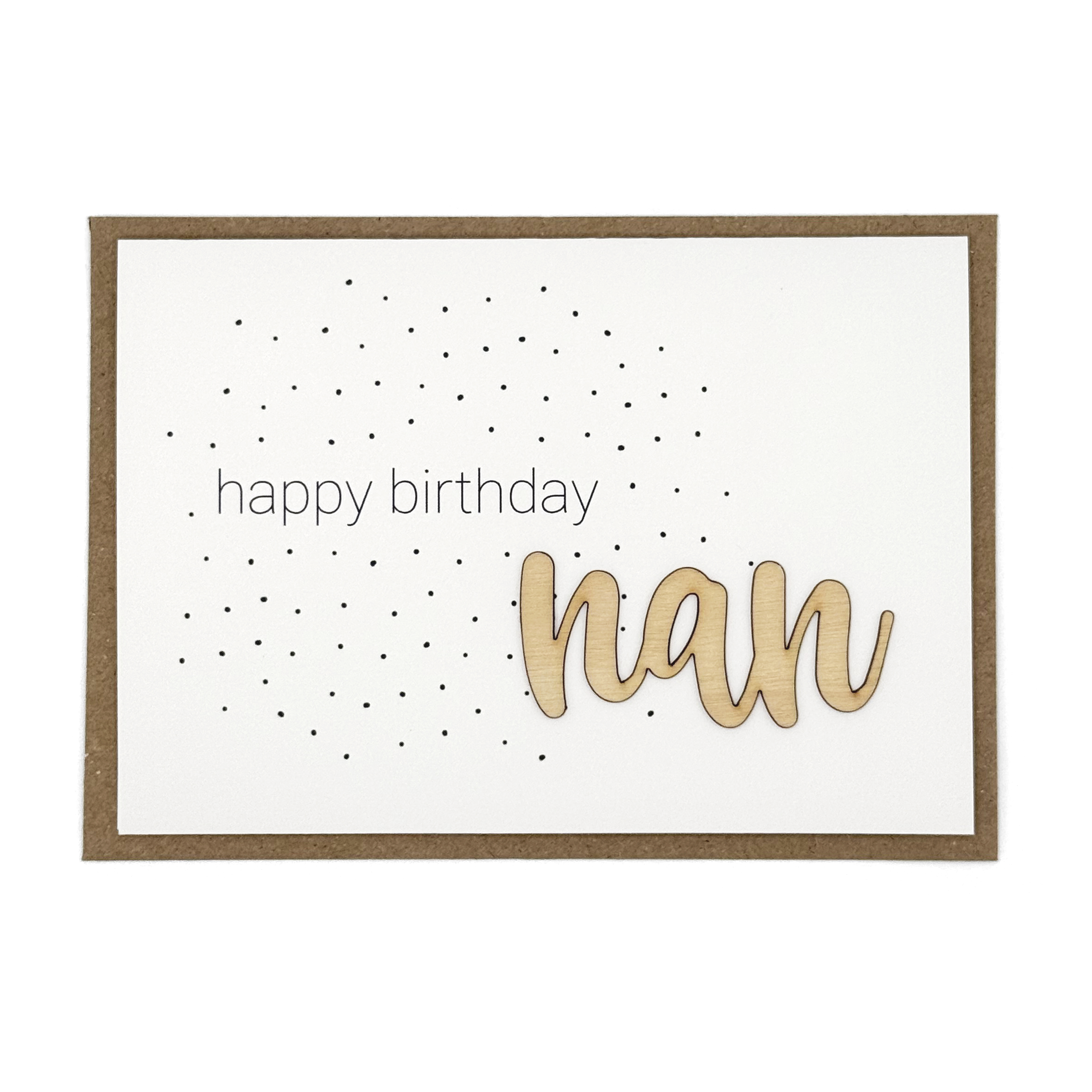Altered Chic - Wholesale Birthday Card - Happy Birthday Nan Wooden Words Card1