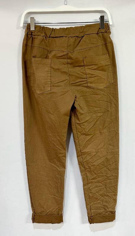 VENTI6 – Großhandel Hose – Damen – SOLIDE KNITTERFALTEN-JOGGER MIT KORDELZUG (50060)20